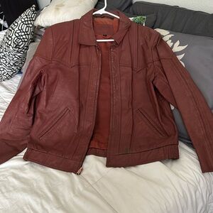 Reddish Brown Vintage Leather Jacket